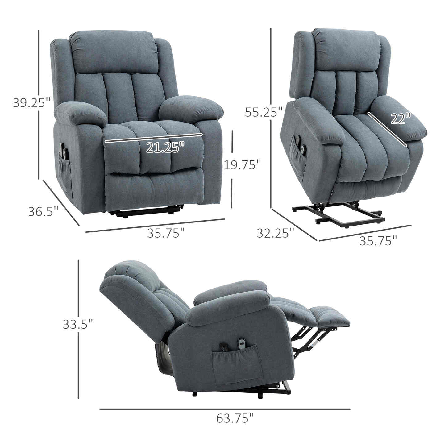 Oversized Fabric Recliner