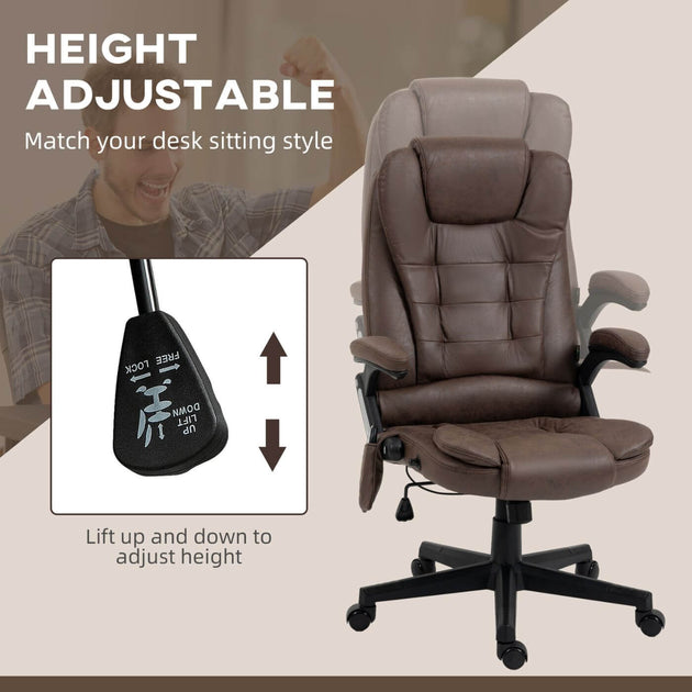 Heated Vibrating Massage Office Chair Linen AdjustableView