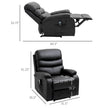 PU Leather Manual Heated Massage Recliner-with-Thick-Padding-Dimensions-View