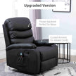 PU Leather Manual Heated Massage Recliner-with-Thick-Padding-Side-View