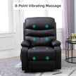 PU Leather Manual Heated Massage Recliner-with-Thick-Padding-Vibrating-Massage-View