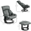 Swivel Massage Recliner with-Ottoman-Dimentions-View