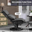Swivel Massage Recliner with-Ottoman-Reclining-Functions-View